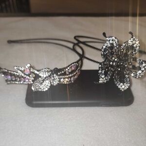 Hair headbands set of 2 rhinestones